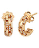 .24CT DIAMOND 18KT ROSE GOLD 3D MULTI ROW RECTANGULAR UMBRELLA HANGING EARRINGS
