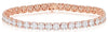 5.88CT DIAMOND 18K ROSE GOLD ROUND BAGUETTE & PRINCESS INVISIBLE TENNIS BRACELET