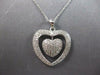 ESTATE LARGE .76CT DIAMOND 14KT WHITE GOLD 3D DOUBLE HEART LOVE FLOATING PENDANT