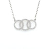 .57CT DIAMOND 18KT WHITE GOLD PAST PRESENT FUTURE CIRCLE OF LIFE LOVE NECKLACE