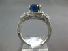 LARGE 3.2CT DIAMOND & AAA SAPPHIRE 14KT WHITE GOLD ROUND CUSHION ENGAGEMENT RING