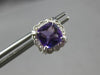1.67CT DIAMOND & AAA AMETHYST 14KT WHITE GOLD CUSHION & ROUND HALO STUD EARRINGS