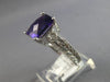 LARGE 3.07CT DIAMOND & AAA AMETHYST 14KT WHITE GOLD 3D CUSHION & ROUND LOVE RING