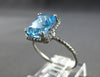 ESTATE 3.15CT DIAMOND & AAA BLUE TOPAZ 14KT WHITE GOLD CUSHION & ROUND FUN RING