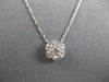 ESTATE .80CT DIAMOND 14KT WHITE GOLD 3D FLOWER BY THE YARD LOVE NECKLACE #27627