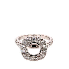 1.13CT DIAMOND 18KT WHITE GOLD CLASSIC ROUND 4 PRONG SEMI MOUNT ENGAGEMENT RING