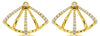 ESTATE .45CT DIAMOND 14KT YELLOW GOLD TRIANGULAR MULTI ROW FUN HANGING EARRINGS