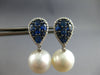 LARGE DIAMOND & AAA SAPPHIRE & SOUTH SEA PEARL 18KT WHITE & BLACK GOLD EARRINGS