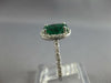 2.05CT DIAMOND & AAA EMERALD 14K WHITE GOLD 3D OVAL & ROUND HALO ENGAGEMENT RING
