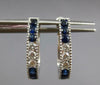 .99CT DIAMOND & AAA SAPPHIRE 14K WHITE GOLD OVAL LEVERBACK HOOP HANGING EARRINGS
