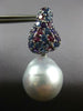 2.5CT AAA AMETHYST & RHODOLITE & SOUTH SEA PEARL 18K WHITE GOLD HANGING EARRINGS