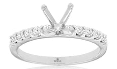 .35CT DIAMOND 14KT WHITE GOLD 4 PRONG SEMI ETERNITY SEMI MOUNT ENGAGEMENT RING