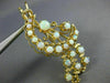 ANTIQUE LARGE .03CT DIAMOND & AAA OPAL 14KT YELLOW GOLD 3D FLOWER BROOCH PIN
