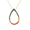 ESTATE 1.5CT AAA MULTI COLOR SAPPHIRE 18KT YELLOW GOLD RAINBOW FLOATING PENDANT