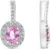 .57CT DIAMOND & AAA PINK SAPPHIRE 14KT WHITE GOLD OVAL & ROUND FLOATING PENDANT