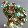 MASSIVE 11.68CT DIAMOND & AAA MULTI GEM 14K WHITE GOLD MARQUISE SHAPE RING 27476
