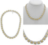 32.14CT WHITE & FANCY YELLOW DIAMOND 18K 2 TONE GOLD 3D CUSHION & ROUND NECKLACE