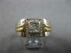LARGE .82CT DIAMOND 14KT 2 TONE GOLD ROUND & PRINCESS INVISIBLE SQUARE MENS RING
