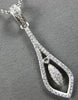 ESTATE .20CT DIAMOND 14KT WHITE GOLD 3D PAVE OPEN TEAR DROP FUN FLOATING PENDANT