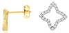 ESTATE .33CT DIAMOND 14KT YELLOW GOLD OPEN STAR LOVE STUD EARRINGS