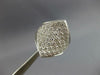ESTATE LARGE .85CT DIAMOND 14KT WHITE GOLD 3D CLASSIC PAVE DIAGONAL FUN RING