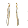 EXTRA LARGE 1.89CT DIAMOND 18KT 2 TONE GOLD 3D MULTI ROW CROSS INFINITY EARRINGS