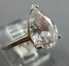 LARGE 3.50CT CUBIC ZIRCONIA 14KT WHITE GOLD PEAR SHAPE SOLITAIRE ENGAGEMENT RING