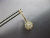 ESTATE .69CT DIAMOND 14KT YELLOW GOLD 3D FLOWER HUGGIE FUN HANGING EARRINGS
