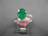 GIA LARGE 2.95CT DIAMOND & AAA EMERALD 18KT 2 TONE GOLD CLASSIC ENGAGEMENT RING