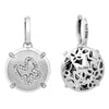 .61CT DIAMOND 18KT WHITE GOLD MATTE & SHINY BUTTERFLY CIRCULAR HANGING EARRINGS