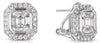 1.23CT DIAMOND 14KT WHITE GOLD 3D ROUND EMERALD CUT & BAGUETTE OCTAGON EARRINGS