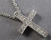 ESTATE SMALL .12CT DIAMOND 14KT WHITE GOLD 3D FILIGREE CROSS FLOATING PENDANT