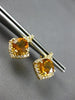 ESTATE 2.48CT DIAMOND & AAA CITRINE 14K YELLOW GOLD SQUARE HALO HANGING EARRINGS