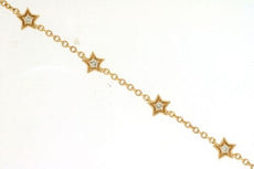 ESTATE .15CT DIAMOND 14KT YELLOW GOLD ROUND MULTI STAR BY THE YARD LOVE BRACELET