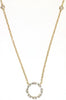 .28CT DIAMOND 14KT YELLOW GOLD 3D ROUND & BAGUETTE CIRCLE OF LIFE LOVE NECKLACE