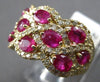 LARGE 3.19CT DIAMOND & AAA RUBY 14KT YELLOW GOLD 3D OVAL & ROUND MULTI ROW RING