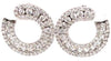 1.88CT DIAMOND 18K WHITE GOLD 3D 3 ROW GRADUATING SIDEWAYS HOOP HANGING EARRINGS