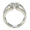 .87CT DIAMOND 18KT WHITE GOLD 3D ROUND & BAGUETTE CLUSTER SQUARE LOVE KNOT RING