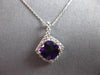 1.46CT DIAMOND & AAA AMETHYST 14KT WHITE GOLD CUSHION & ROUND FLOATING PENDANT