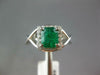 WIDE 1.14CT DIAMOND & AAA EMERALD 14KT WHITE GOLD 3D SQUARE HALO ENGAGEMENT RING