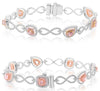 3.0CT WHITE & PINK DIAMOND 18KT WHITE & ROSE GOLD MULTI SHAPE & ROUND BRACELET