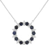 1.72CT DIAMOND & AAA SAPPHIRE 14KT WHITE GOLD OVAL & ROUND CLASSIC HALO NECKLACE