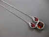 LARGE & LONG 16.10CT DIAMOND & AAA CITRINE & GARNET 14K WHITE GOLD HALO NECKLACE