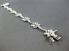 ESTATE WIDE 14KT WHITE GOLD 3D CLASSIC MATTE & SHINY MULTI FLOWER LOVE BRACELET