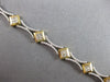 ESTATE LONG .85CT DIAMOND 14KT 2 TONE GOLD ROUND SQUARE XO LOVE TENNIS BRACELET