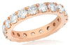 LARGE 2.88CT DIAMOND 18KT ROSE GOLD ROUND FOUR PRONG ETERNITY ANNIVERSARY RING