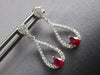 .62CT DIAMOND & AAA RUBY 14KT WHITE GOLD CLASSIC TEAR DROP HANGING FUN EARRINGS