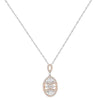 ESTATE .72CT DIAMOND 18KT WHITE GOLD OVAL LOVE KNOT FLORAL FUN FLOATING PENDANT