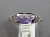 1.04CT DIAMOND & AAA AMETHYST 14KT WHITE GOLD 3D CUSHION & ROUND SEMI MOON RING