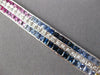 WIDE & LONG 21.34CT DIAMOND & AAA MULTI COLOR SAPPHIRE 14KT WHITE GOLD NECKLACE